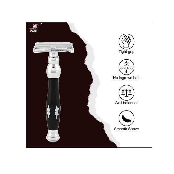 Pearl Shaving Double Edge Butterfly Safety Razor P 81D Black A - LXINDIA.COM