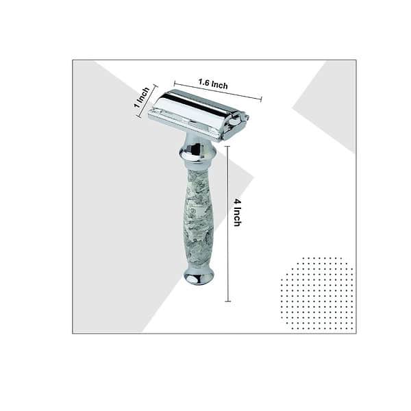 Pearl Shaving Double Edge Butterfly Safety Razor SS 95 Marble white B - LXINDIA.COM