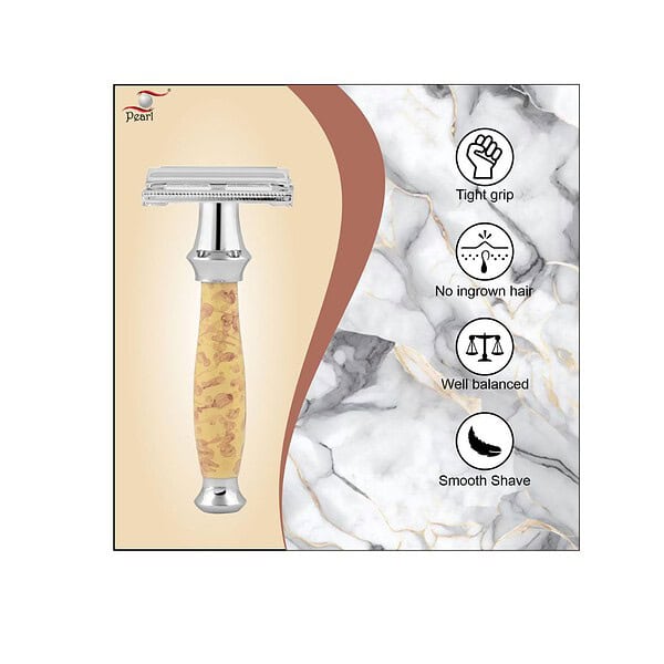 Pearl Shaving Double Edge Butterfly Safety Razor for Men A - LXINDIA.COM