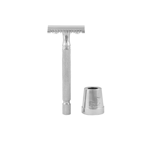 Pearl Shaving Double Edge Open Comb Safety Razor SS 04 With Stand B - LXINDIA.COM