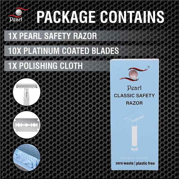 Pearl Shaving Premium Reusable Double Edge Safety Razor1 - LXINDIA.COM