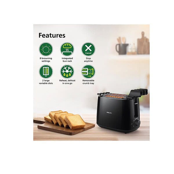 Philips Daily Collection HD258390 600 Watt 2 in 1 Toaster C - LXINDIA.COM