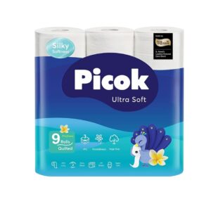 Picok Ultra Soft Toilet Tissue Paper 9 Rolls - LXINDIA.COM