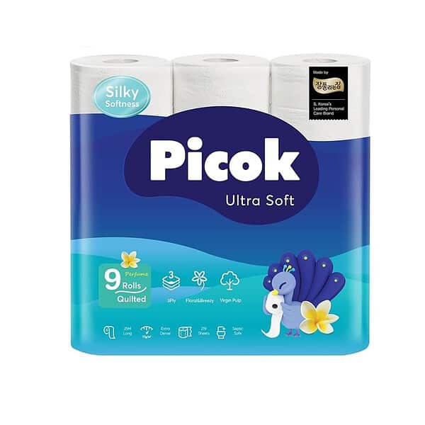 Picok Ultra Soft Toilet Tissue Paper 9 Rolls - LXINDIA.COM