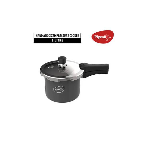 Pigeon By Stovekraft Hard Anodised 3 Litre Pressure Cooker Black A - LXINDIA.COM