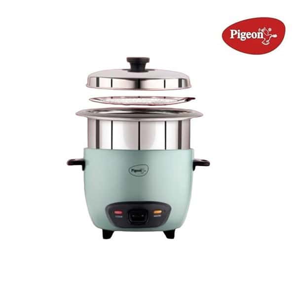 Pigeon Inox Stainleess Steel Automatic Electric Rice Cooker Blue 1.8L 2 - LXINDIA.COM