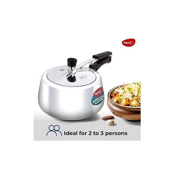 Pigeon by Stovekraft Aluminium 2 Litre Pressure Cooker Silver BIS CertifiedA - LXINDIA.COM