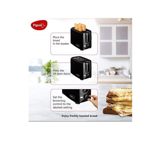 Pigeon by Stovekraft Bread Toaster 750 Watt black b - LXINDIA.COM