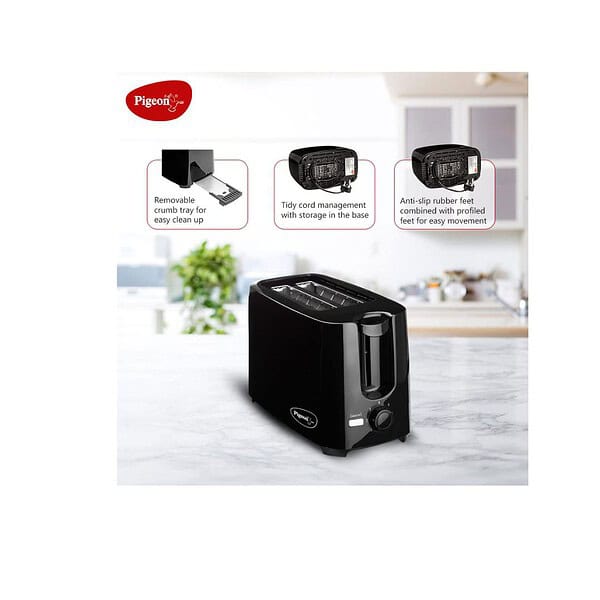 Pigeon by Stovekraft Bread Toaster 750 Watt black c - LXINDIA.COM