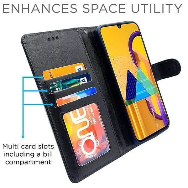 Pikkme Samsung Galaxy M21 2021 M30s M21 Flip Case Black1 - LXINDIA.COM