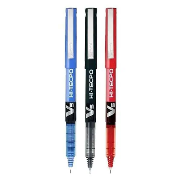 Pilot Hi Tecpoint V5 Extra Fine Point Pure Liquid Ink Roller Ball Pen 1 Blue 1 Black 1 Red - LXINDIA.COM