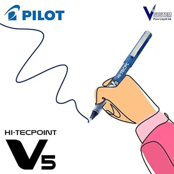 Pilot Hi Tecpoint V5 Extra Fine Point Pure Liquid Ink Roller Ball Pen 1 Blue 1 Black 1 Red2 - LXINDIA.COM