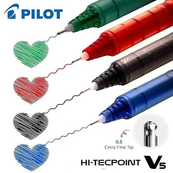 Pilot Hi Tecpoint V5 Extra Fine Point Pure Liquid Ink Roller Ball Pen 1 Blue 1 Black 1 Red3 - LXINDIA.COM