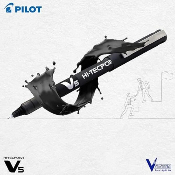 Pilot Hi Tecpoint V5 Extra Fine Point Pure Liquid Ink Roller Ball Pen Black Ink Pack of 122 - LXINDIA.COM