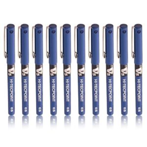 Pilot Hi Tecpoint V5 Extra Fine Point Pure Liquid Ink Roller Ball Pen Blue Ink Pack of 10 - LXINDIA.COM