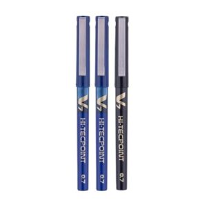 Pilot Hi Tecpoint V7 Fine Point Pure Liquid Ink Roller Ball Pen 2Blue and 1Black - LXINDIA.COM