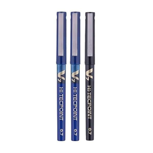 Pilot Hi Tecpoint V7 Fine Point Pure Liquid Ink Roller Ball Pen 2Blue and 1Black - LXINDIA.COM