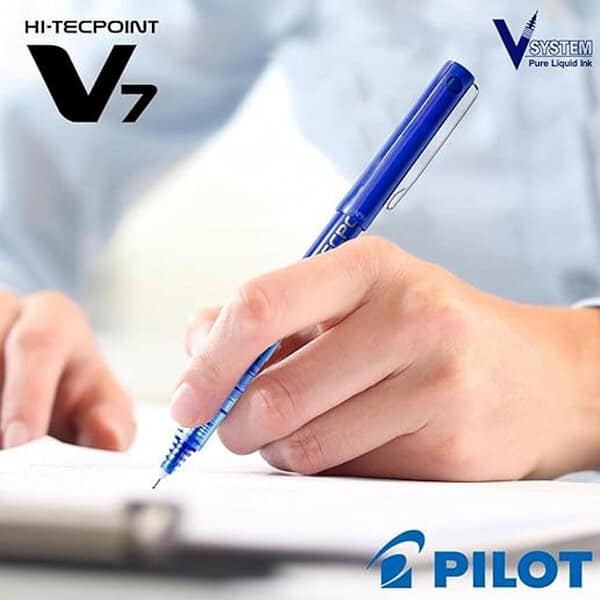 Pilot Hi Tecpoint V7 Fine Point Pure Liquid Ink Roller Ball Pen 2Blue and 1Black1 - LXINDIA.COM