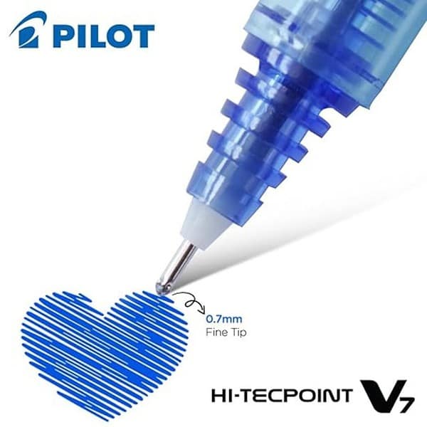 Pilot Hi Tecpoint V7 Fine Point Pure Liquid Ink Roller Ball Pen 2Blue and 1Black3 - LXINDIA.COM