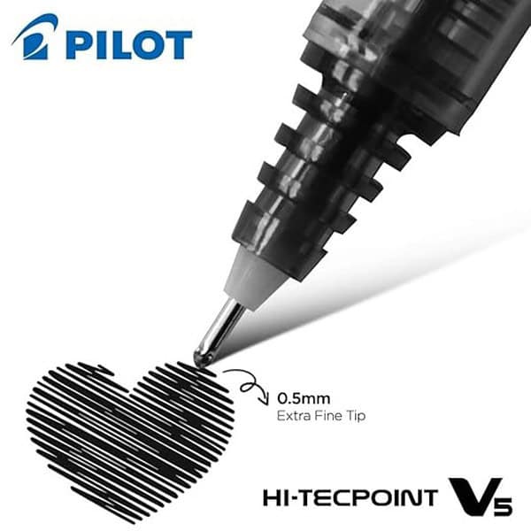 Pilot V5 Roller Fine Ball Pen Pack of 10 7Blue 1Black 1Red 1Green2 - LXINDIA.COM