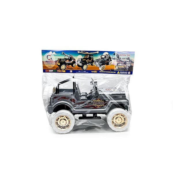 Plastboy Big Size Metallised Raider Jeep Toy Silver A - LXINDIA.COM