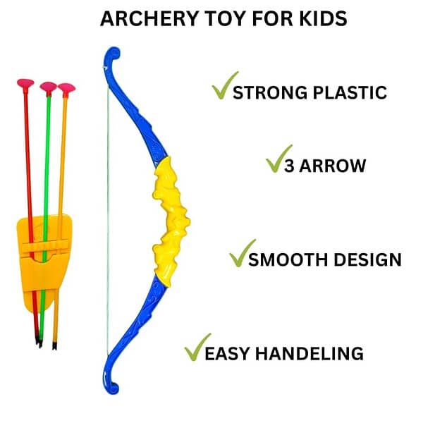 Plastic Archery Bow and 3 Arrow Toy for Kids B - LXINDIA.COM