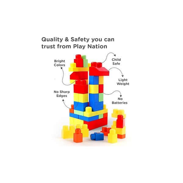 Play Nation Premium 80 Pcs Jumbo Brix Stack Fix Building Block Set 1 - LXINDIA.COM