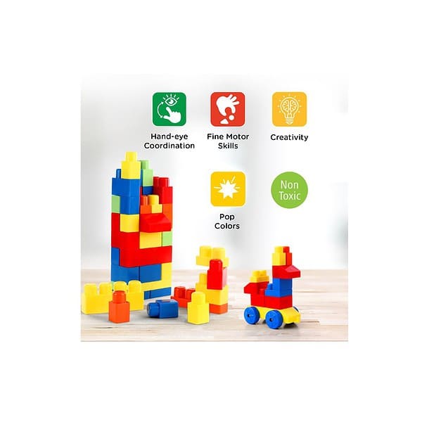 Play Nation Premium 80 Pcs Jumbo Brix Stack Fix Building Block Set 2 - LXINDIA.COM