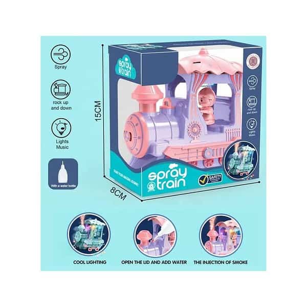 PoPo Toys Musical Spray Steam Train Toy 3 - LXINDIA.COM