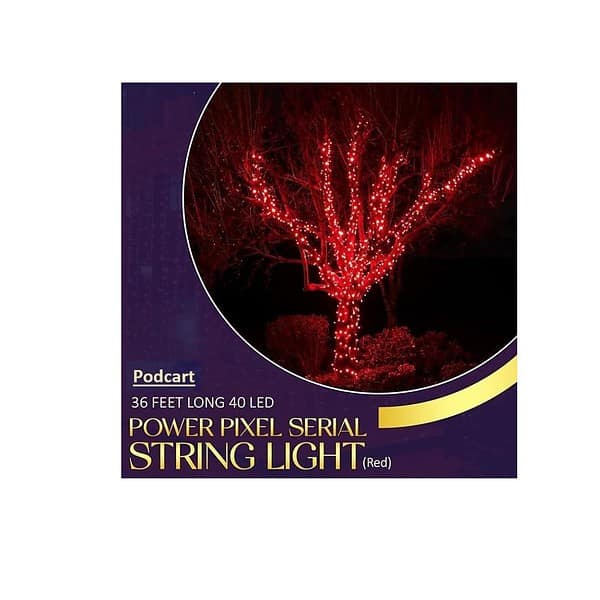 Podcart 36 feet Long 40 LED Power Pixel Serial String Light Red Pack of 3 A - LXINDIA.COM