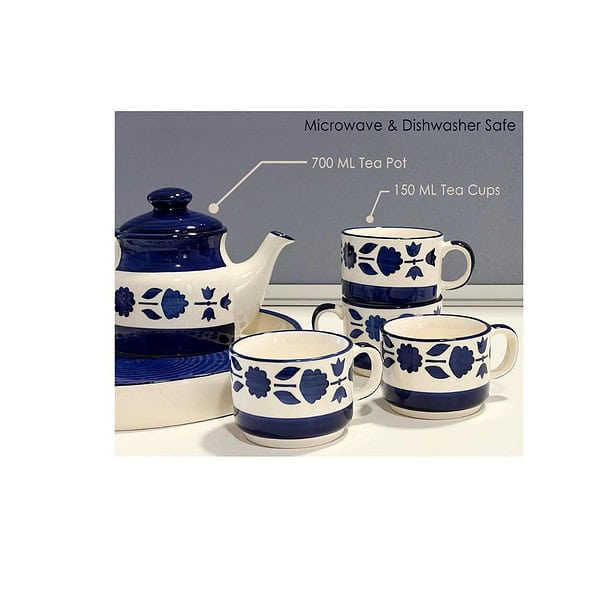 Praahi Lifestyle Tea Cup Set with Kettle and Serving Tray D 1 - LXINDIA.COM