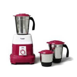 Prestige 500 Watts Orion Mixer Grinder with 3 Stainless Steel Jars Red White - LXINDIA.COM