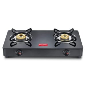 Prestige IRIS Toughened Glass Top 2 Brass Burner LPG Gas Stove - LXINDIA.COM