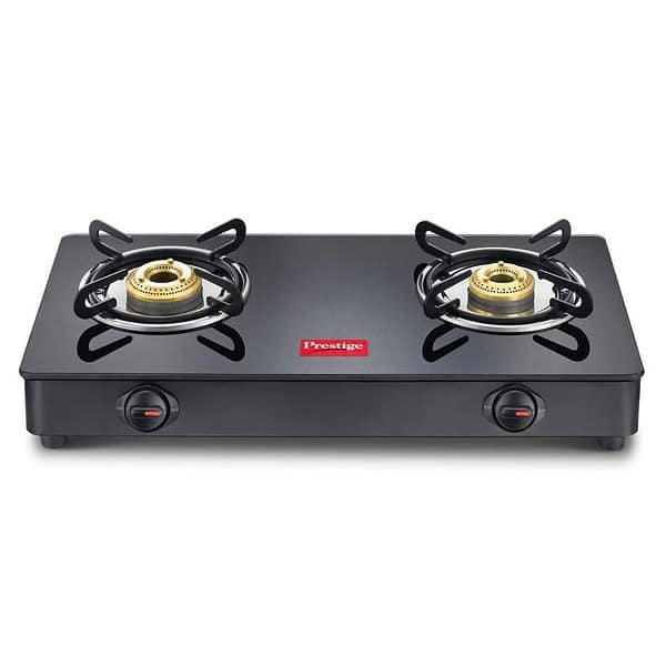 Prestige IRIS Toughened Glass Top 2 Brass Burner LPG Gas Stove - LXINDIA.COM