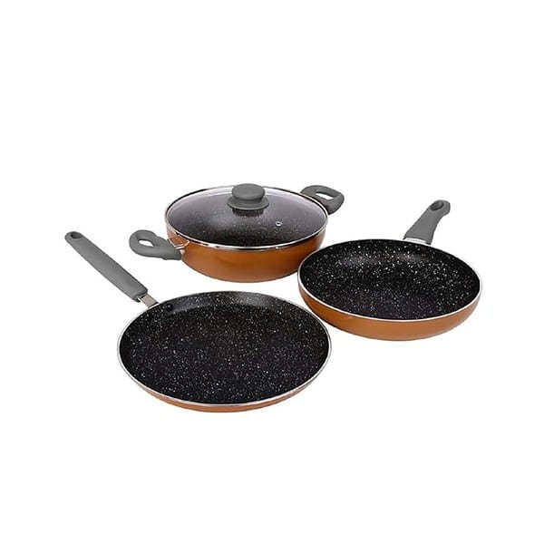 Prestige Omega Deluxe Non Stick Cookware 3 Pc Set - LXINDIA.COM