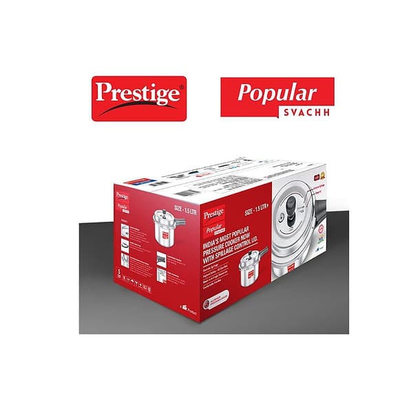 Prestige Popular Svachh Aluminium 1.5 Litre Pressure Cooker B - LXINDIA.COM