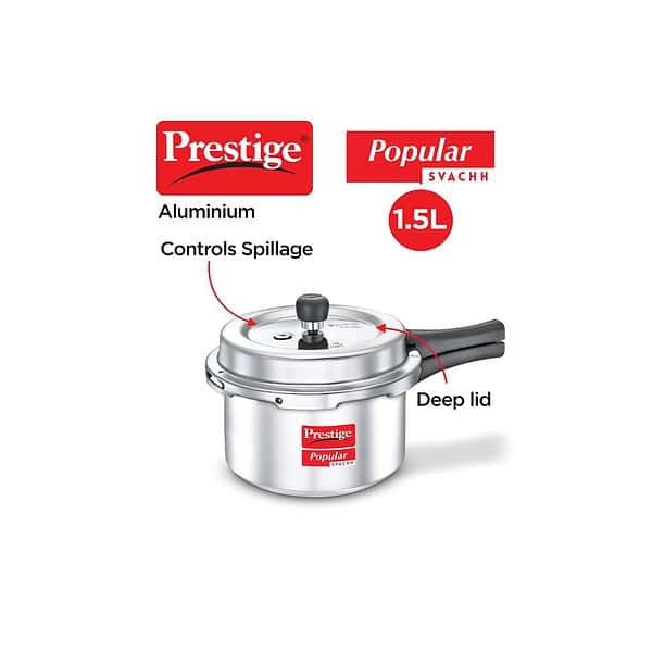 Prestige Popular Svachh Aluminium 1.5 Litre Pressure Cooker C - LXINDIA.COM