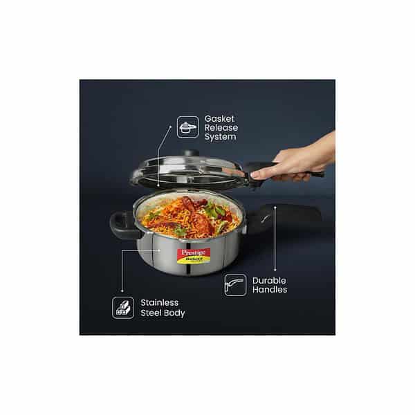 Prestige Svachh Deluxe Alpha stainless steel 3 Litre Pressure Cooker A - LXINDIA.COM