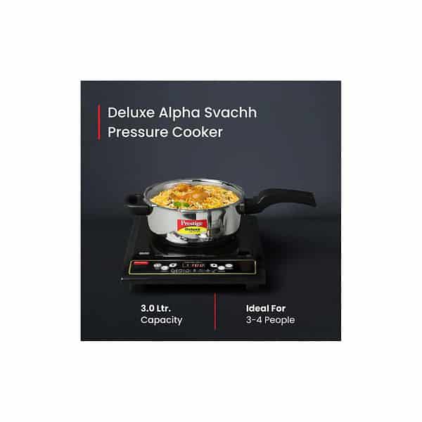 Prestige Svachh Deluxe Alpha stainless steel 3 Litre Pressure Cooker B - LXINDIA.COM