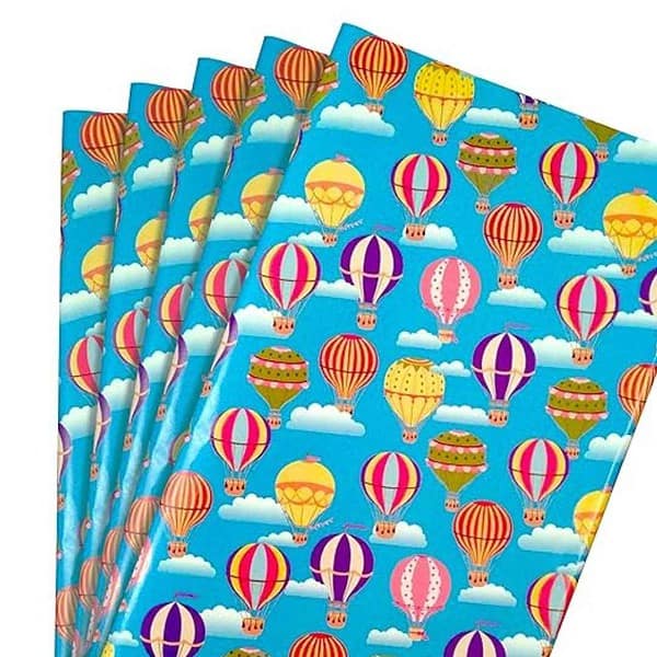 Propsicle Blue Hot Air Balloon Gift Wrapping Paper Set 1 - LXINDIA.COM