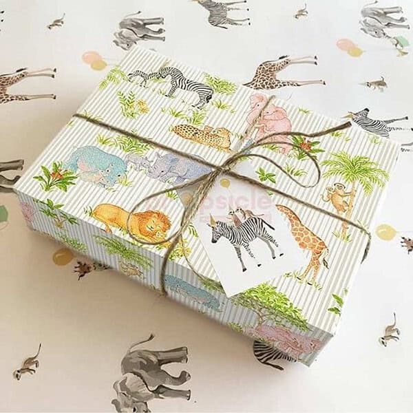 Propsicle Printed Gift Wrapping Paper Jungle Animal Print1 - LXINDIA.COM