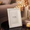 Pure Home and Living Aluminium Rectangle Check Photo Frame Size 4 X 6 Inches Silver - LXINDIA.COM