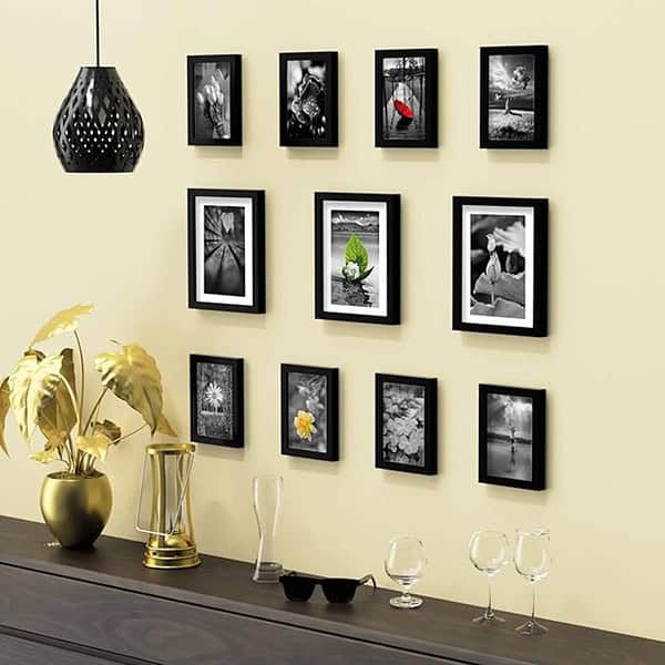 RANDOM Synthetic Photo Frame Set For Wall 11 Individual Photo Frames Black - LXINDIA.COM