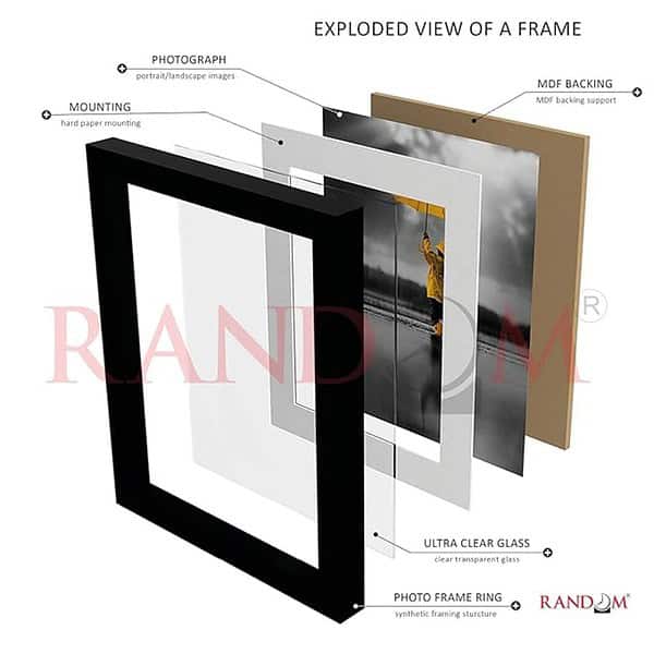 RANDOM Synthetic Photo Frame Set For Wall 16 Individual Photo Frames Black 2 - LXINDIA.COM