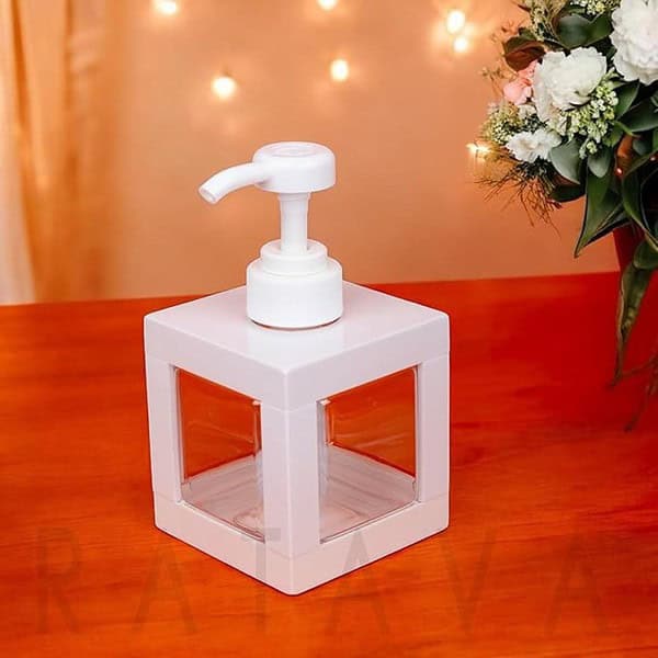 RATAVA 500Ml Square Shampoo Bottle dispenser for Shower Soap White B1 - LXINDIA.COM