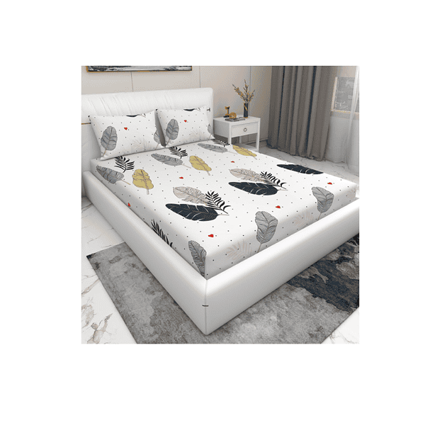 RD TREND Cream Queen Size Bedsheet for Double Bed - LXINDIA.COM