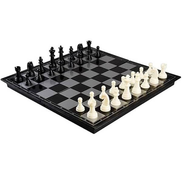 RECTITUDE 12X 12Magnetic Folding Chess Set Black Color - LXINDIA.COM