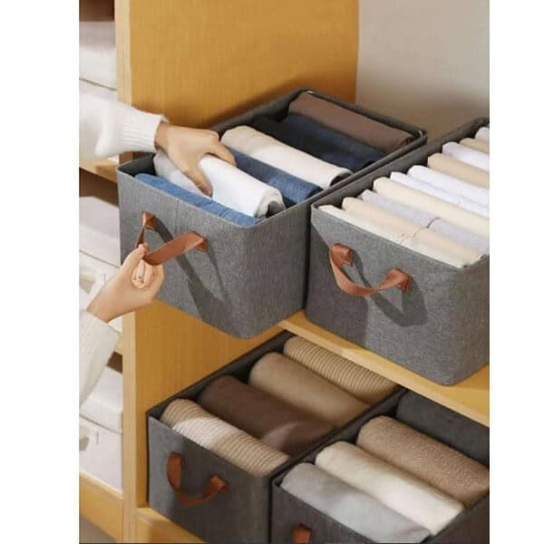 RENVA 4PCS Collapsible Fabric Storage Cubes Organizer 2 - LXINDIA.COM