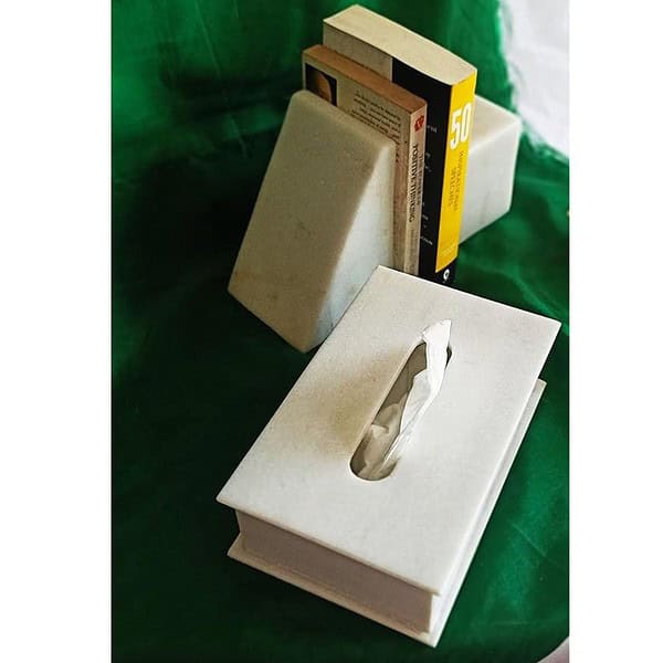 RM Classic Tissue Paper Box Decorative Item White 2 - LXINDIA.COM