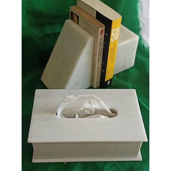 RM Classic Tissue Paper Box Decorative Item White 3 - LXINDIA.COM